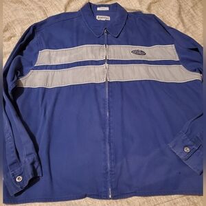 Y2K Aeropostale Zipper Light Jacket Grey & Blue Men's Size XL  Retro